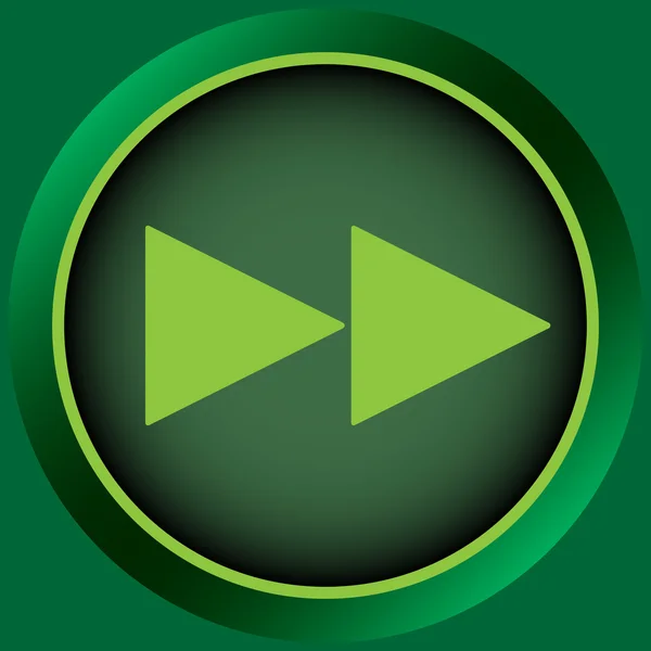 Icône vert rembobinage symbole vers l'avant — Image vectorielle