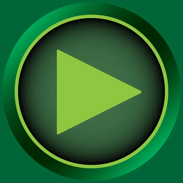 Icône vert bouton de démarrage — Image vectorielle