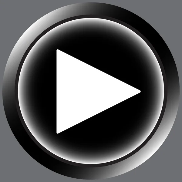 Icône bouton de démarrage noir — Image vectorielle