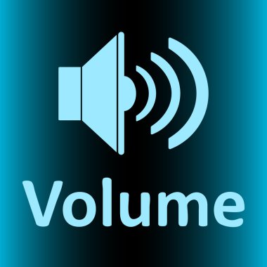 Loudspeaker and volume blue clipart