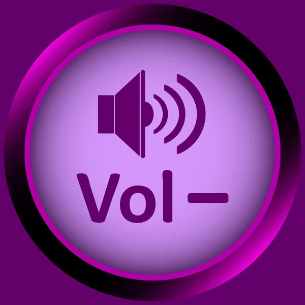 Icône violet volume moins — Image vectorielle