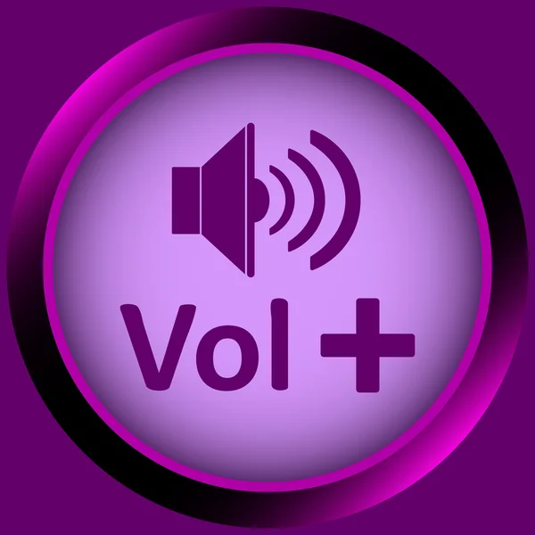 Icono volumen violeta plus — Vector de stock