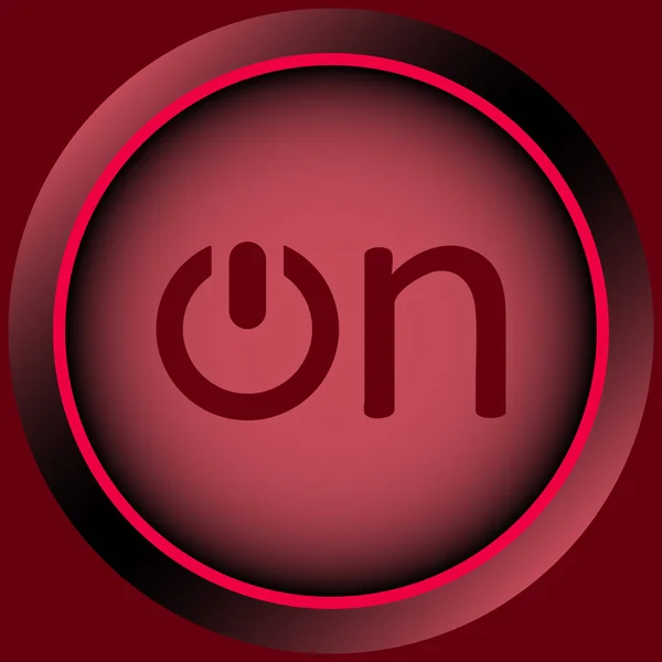 Icône mot rouge sur — Image vectorielle