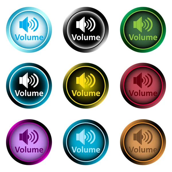 Clipart couleur icônes volume — Image vectorielle