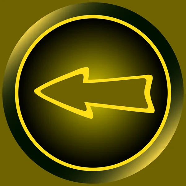Icono flecha negligente amarilla izquierda — Archivo Imágenes Vectoriales