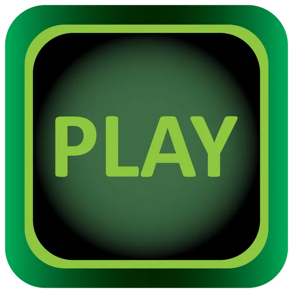 Icono palabra verde jugar — Archivo Imágenes Vectoriales