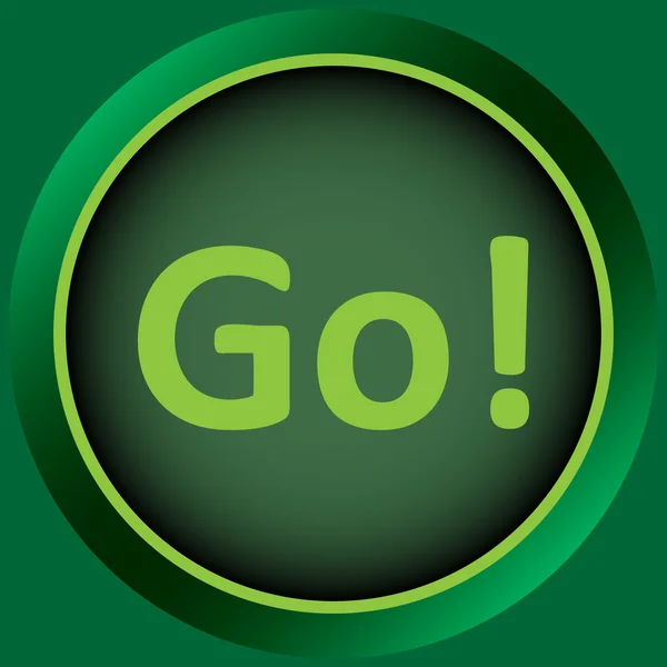 Значок зеленого слова Go — стоковый вектор