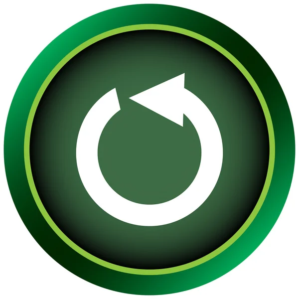 Pictogram groen wit reset pijl — Stockvector
