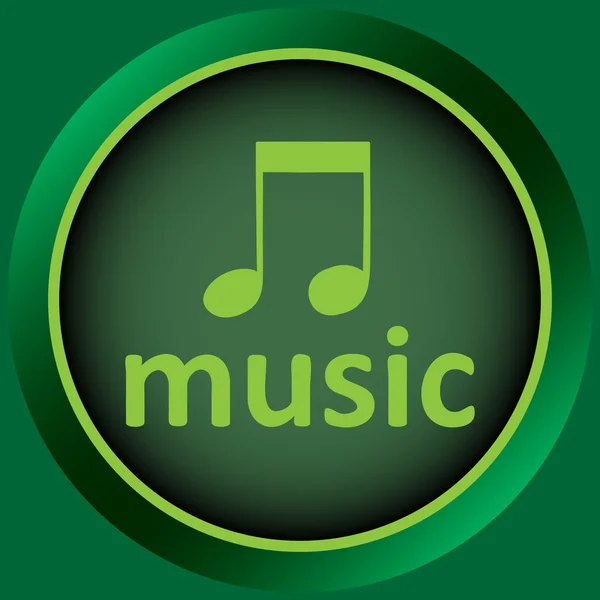 Ikonen gröna Musiknoteringen — Stock vektor