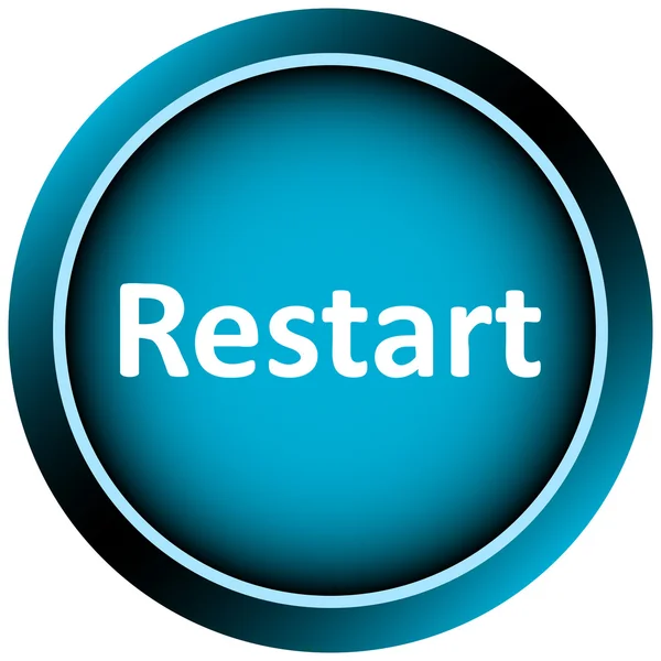 Icon white blue word restart — Stock Vector