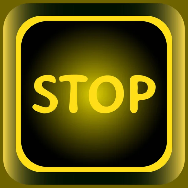 Icono amarillo parada cuadrada — Vector de stock