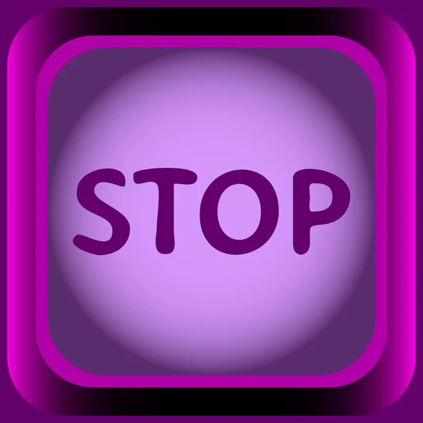 Icono violeta parada cuadrada — Vector de stock