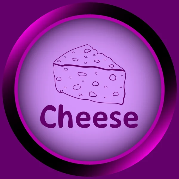 Icono símbolo violeta boceto queso — Archivo Imágenes Vectoriales