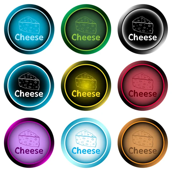 Klipart ikony symbolů skica sýr — Stockový vektor