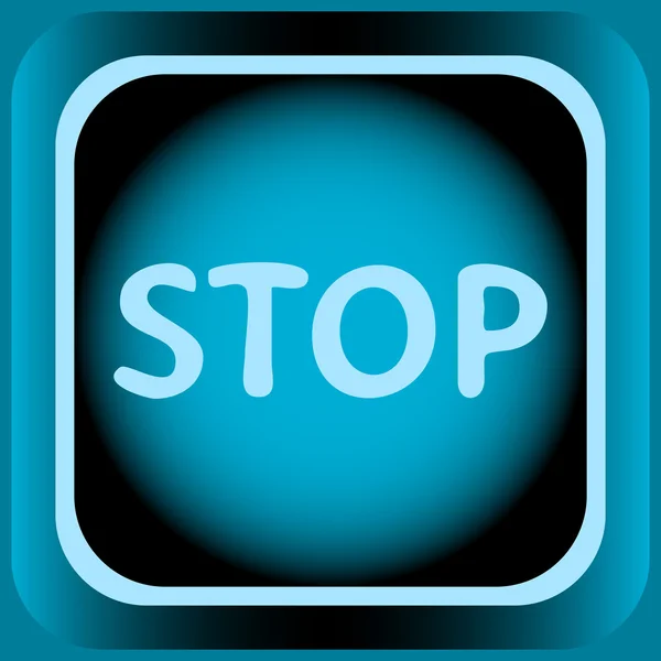 Icono azul parada cuadrada — Vector de stock