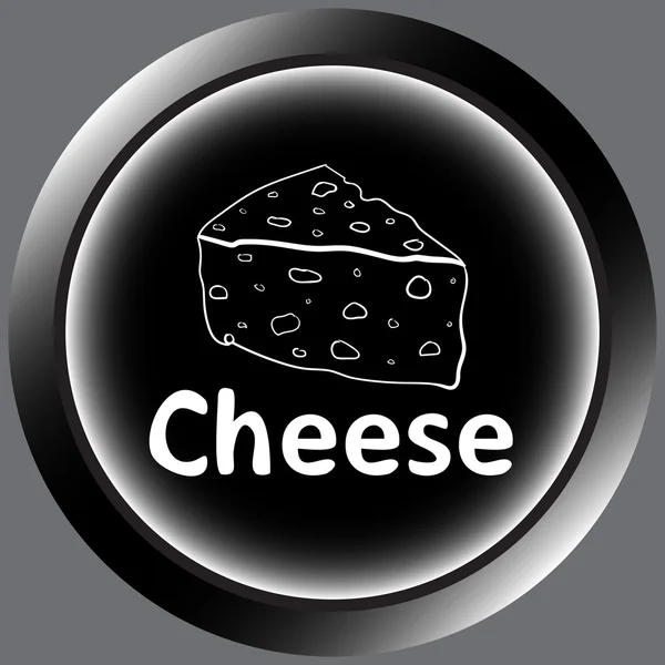 Ikona černým symbolem skica sýr — Stockový vektor