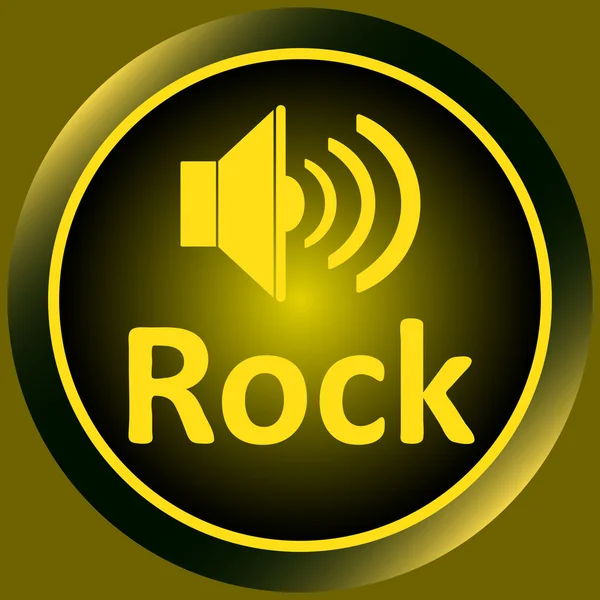 Icono altavoz de roca amarilla — Vector de stock