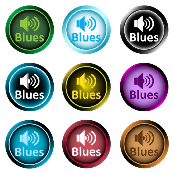 ClipArt färg ikoner blues högtalare — Stock vektor