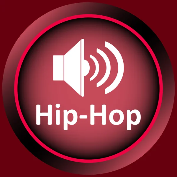 Ikonen röd hip-hop högtalare — Stock vektor