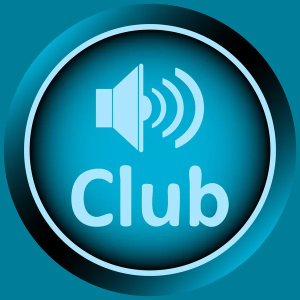 Icon blue club loudspeaker — Stock Vector