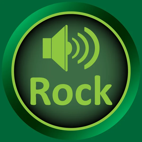 Icono altavoz de roca verde — Vector de stock