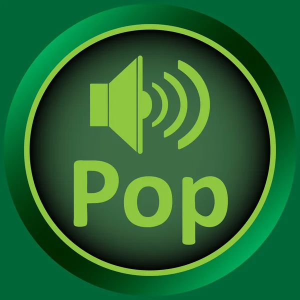 Ikonen grön pop högtalare — Stock vektor