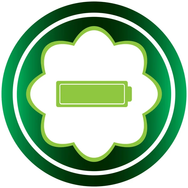 Зеленый значок с полной зарядкой аккумулятора — стоковый вектор