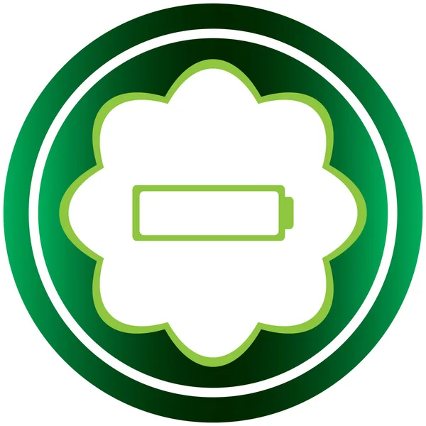 Зеленая иконка разряженной батареи — стоковый вектор