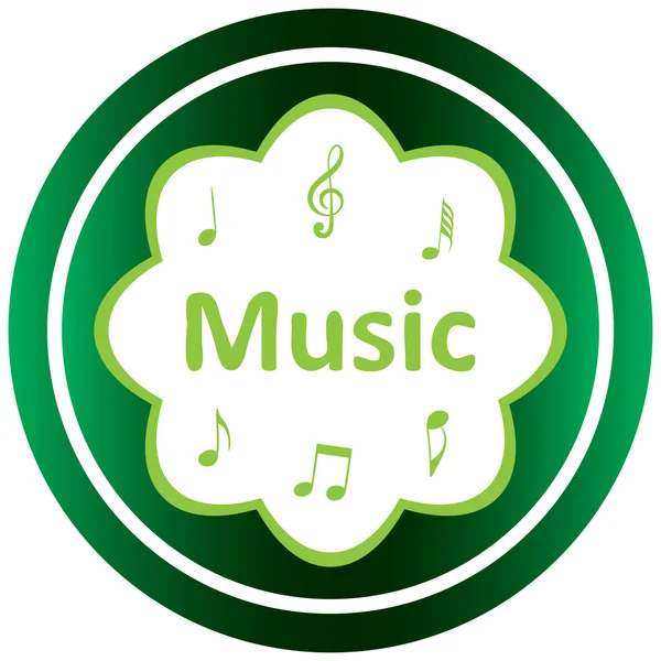 Green icon music — Stock Vector