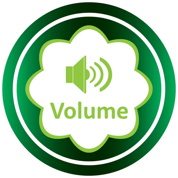 Green icon volume and loudspeaker — Stock Vector