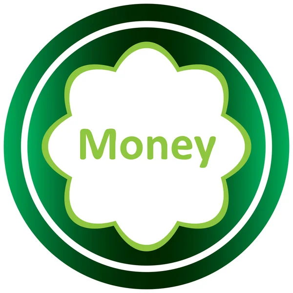 Green icon money text — Stock Vector