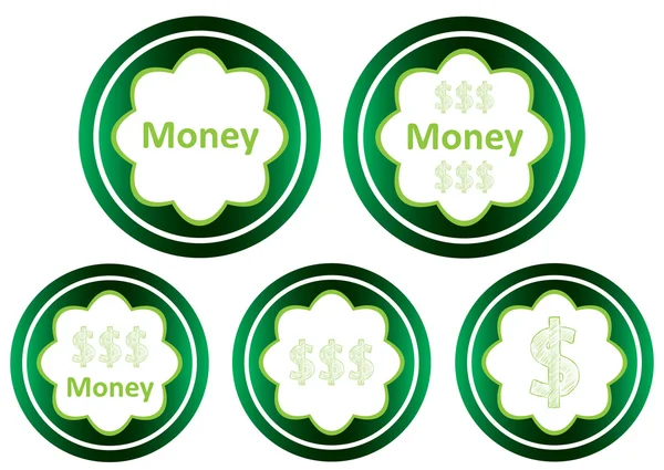 Green icons clipart money — Stock Vector