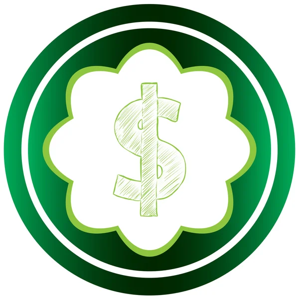 緑色のアイコン ドル記号 — ストックベクタ