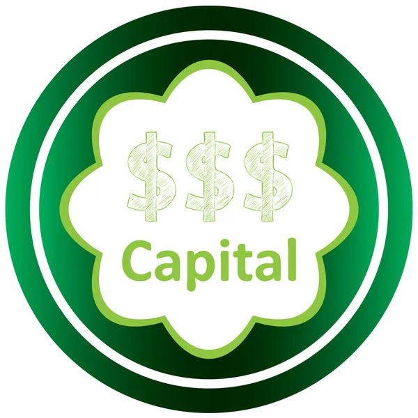 Zöld ikon tőke és a dollár — Stock Vector