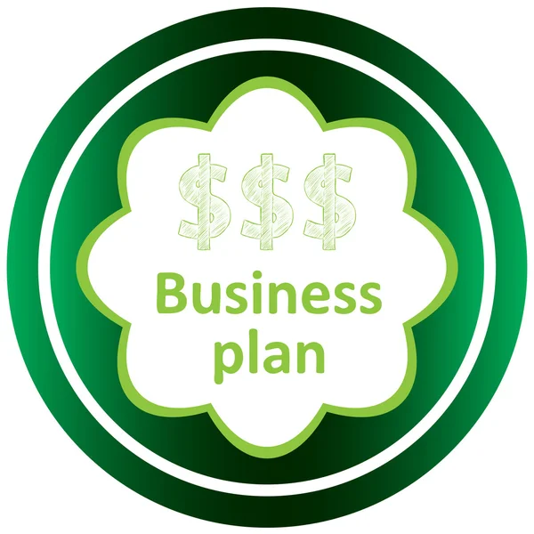 Grüner Icon Businessplan — Stockvektor