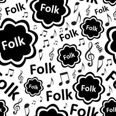 Seamless folk music clipart