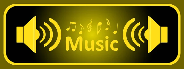 Ηχεία με κίτρινο διαβάθμισης μουσική — Διανυσματικό Αρχείο