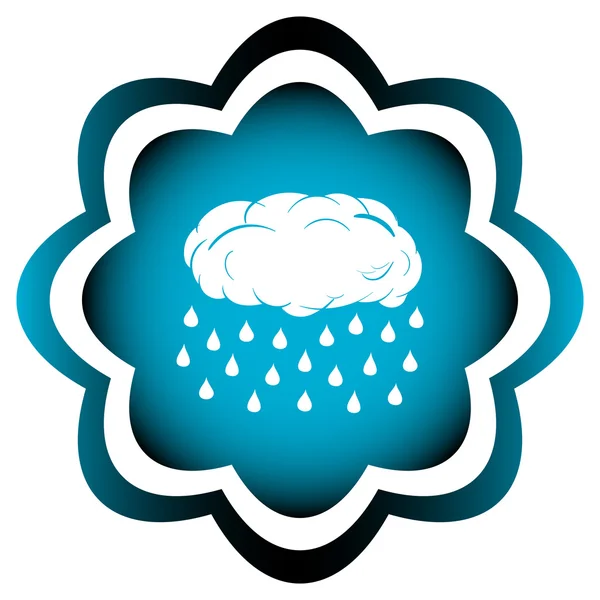 Flower blue icon storm cloud — Stock Vector