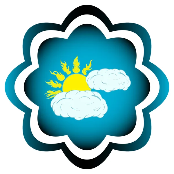 Flower blue icon gloomy weather — Stock Vector