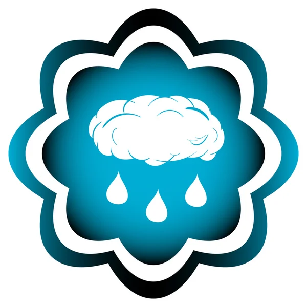 Blume blau Symbol regen Wolke — Stockvektor