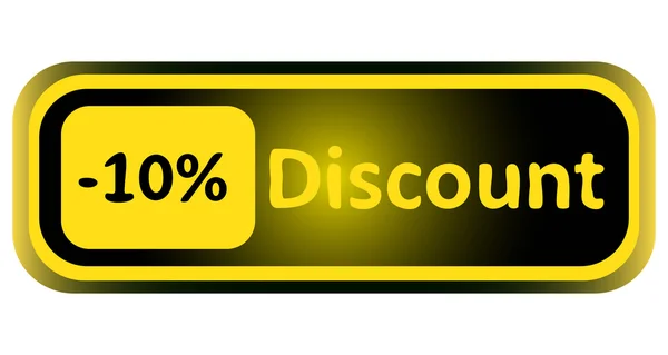 Long icon yellow discount 10 — Stock Vector