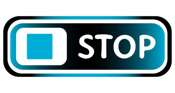 Signo de stop largo icono azul — Vector de stock