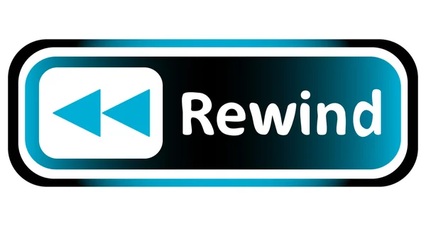 Μακρύ μπλε εικονίδιο rewind πίσω σημάδι — Διανυσματικό Αρχείο