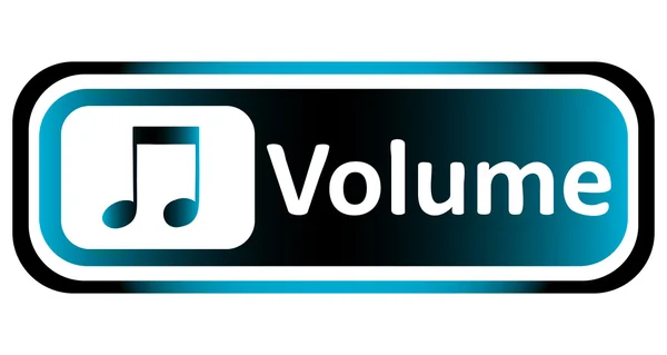 Icono largo azul signo de nota de volumen — Vector de stock