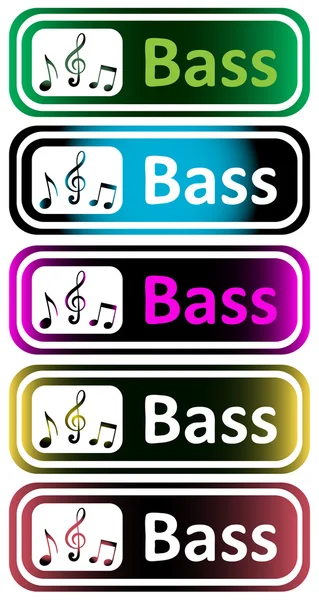 Long icons clipart bass — Stock Vector