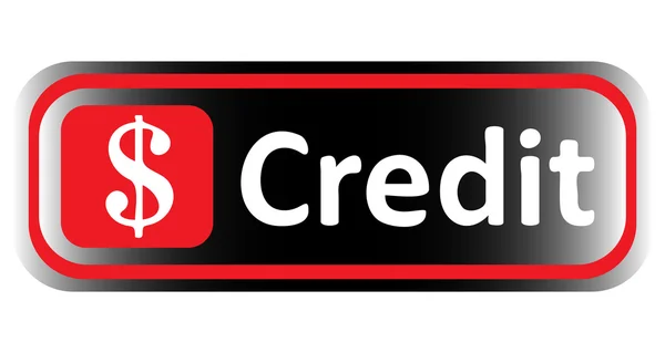 Довга ікона червоний чорний кредит — стоковий вектор