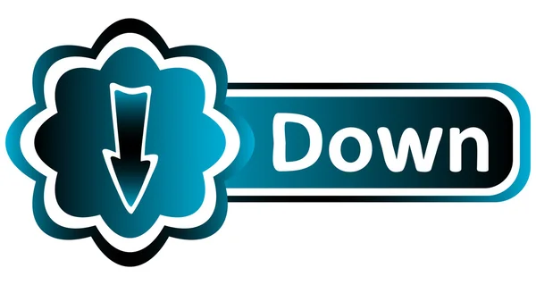 Dubbele blauwe pictogram pijl-omlaag — Stockvector