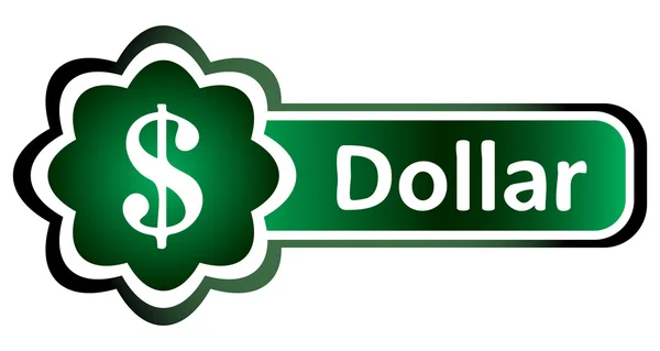 Double icon green sign dollar — Stock Vector