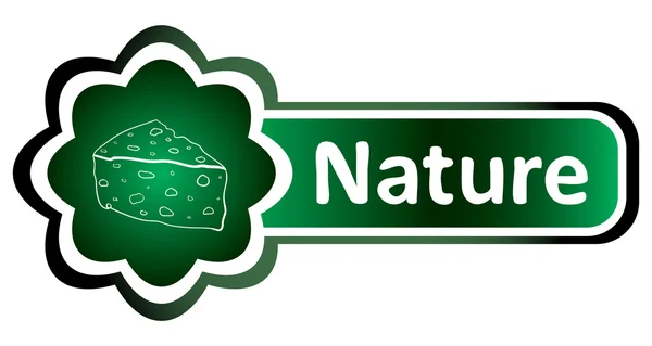 Duplo ícone verde queijo natureza — Vetor de Stock