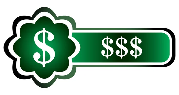 Double icon green money sign — Stock Vector